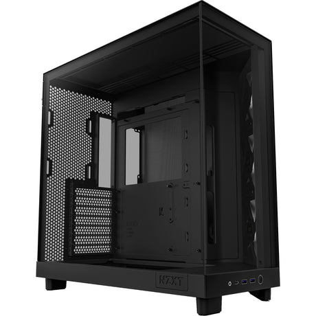 Obudowa midi tower Nzxt h6 flow rgb (czarna | 2x usb-a | 1x usb-c | rgb | szkło hartowane)