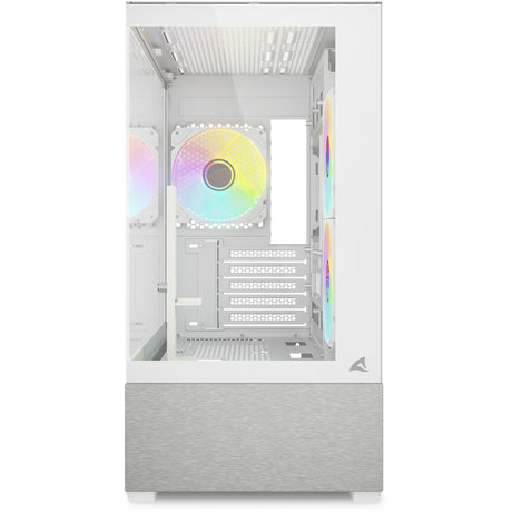 Obudowa mini tower Sharkoon mk7 argb (biała | 2x USB-A | 1x USB-C | RGB | szkło hartowane)