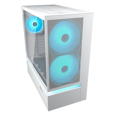 Obudowa midi tower Cougar cfv235 mesh (biała | 2x USB-A | 1x USB-C | RGB | szkło hartowane)