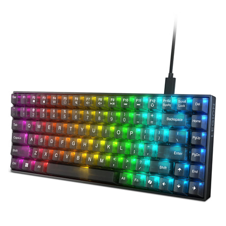 Lenovo legion k510 mini pro rgb mechanisch gaming toetsenbord (zwart, układ amerykański (qwerty), 75%, brązowy przełącznik, hot swap, usb)