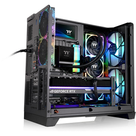 Obudowa Midi Tower Thermaltake View 390 Air (czarna | 2x USB-A | 1x USB-C | szkło hartowane)