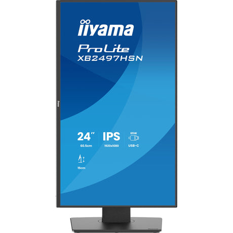 Monitor Iiyama prolite xb2497hsn-b1 23.8 (czarny (matowy), 100 Hz, HDMI, Display Port, USB-C, audio, LAN)