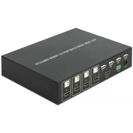 Delock Przełącznik multiview KVM 4 w 1 4x HDMI z przełącznikiem USB KVM