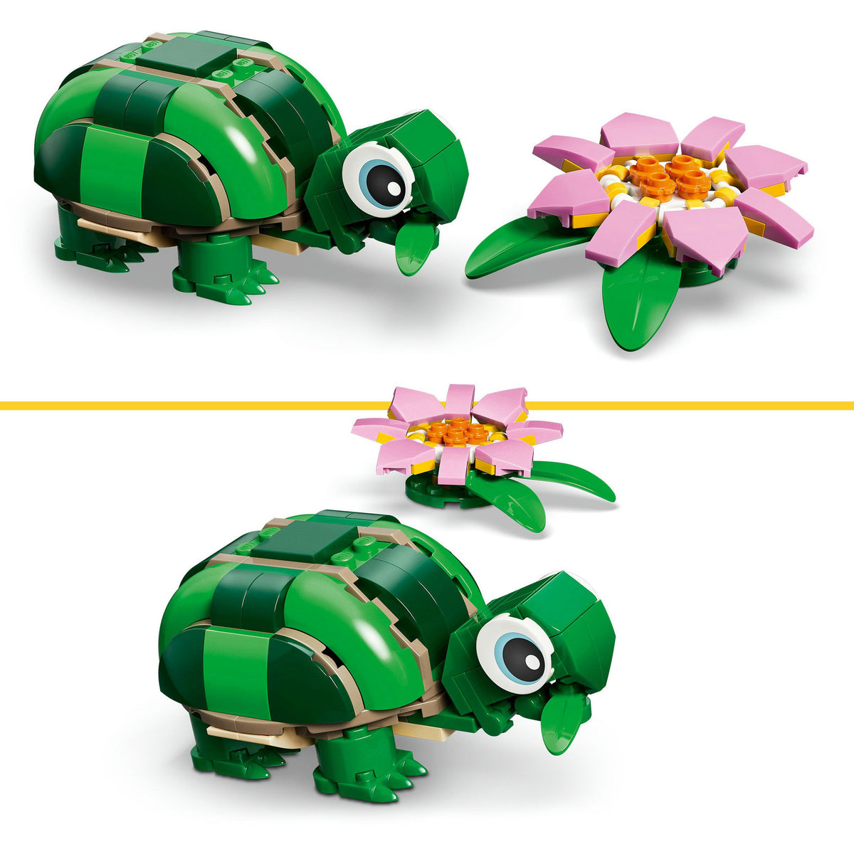 Lego® Creator Żółw 3 w 1 z lilią wodną - model zabawkowy - przekształcony w kameleona lub żabę - 31377