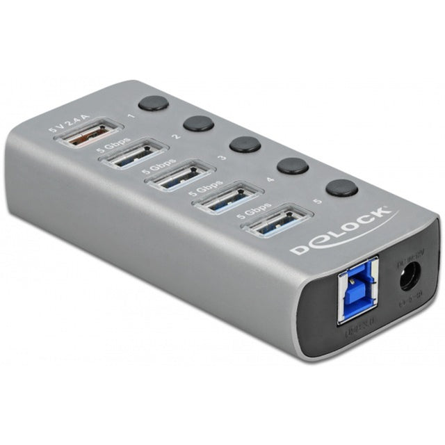 Delock 4-portowy koncentrator USB 3.2 gen 1 (szary)
