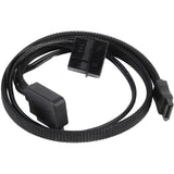 Kabel do transmisji danych Silverstone slim sata 2 w 1 + zasilacz (czarny, cp10)