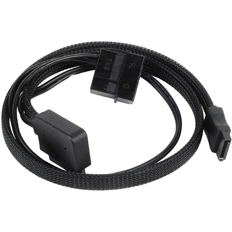 Kabel do transmisji danych Silverstone slim sata 2 w 1 + zasilacz (czarny, cp10)