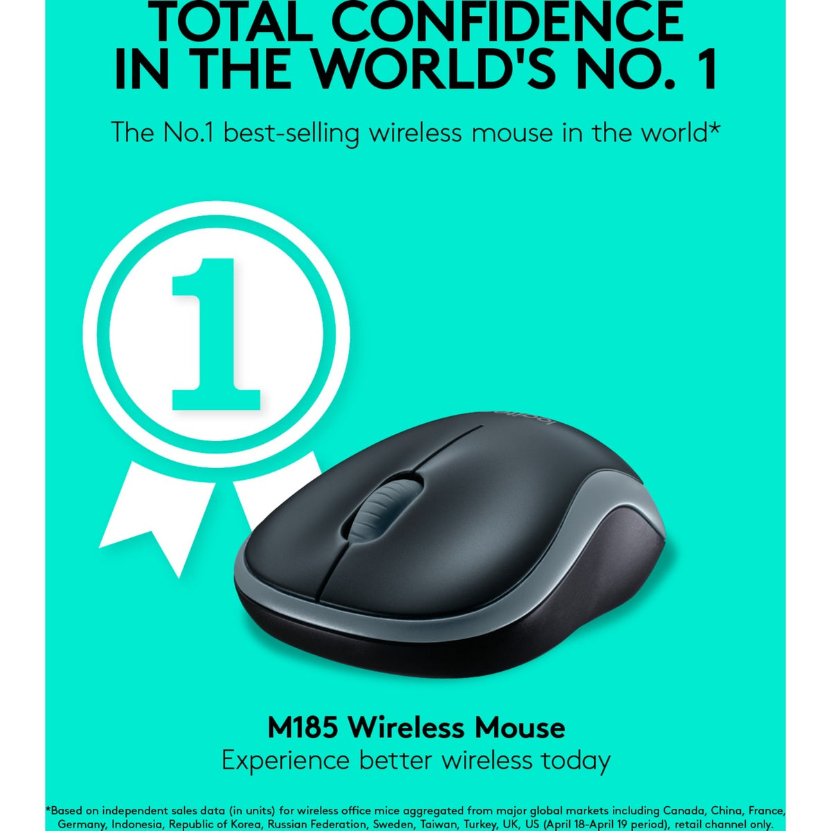 Logitech wireless mouse m185 (blue, retail)