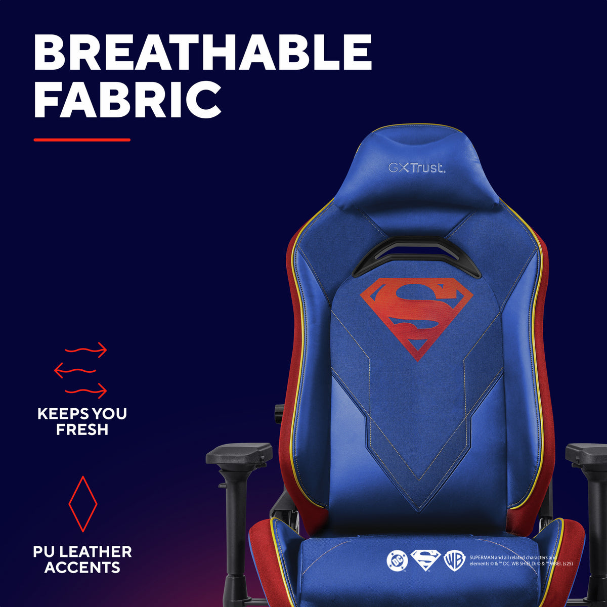 Fotel gamingowy Trust GXT 721SM Ruya Pro Superman (niebieski czerwony)