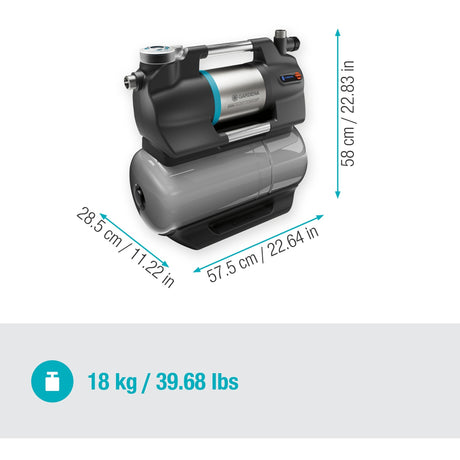 Pompka ciśnieniowa Gardena 6300 cichycomfort (szara stal nierdzewna, Bluetooth)