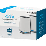 System Netgear Orbi Wi-Fi 6 (rbk852) router siatkowy ax6000 (biały srebrny, 1x router (rbr850), 1x satelita (rbs850), zasięg do 350 m²)