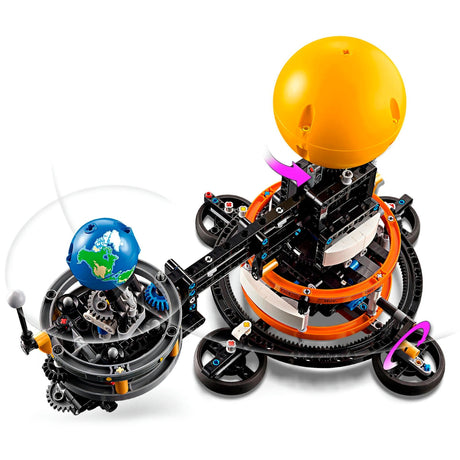Lego technic - zabawka konstrukcyjna z ziemią i księżycem w ruchu