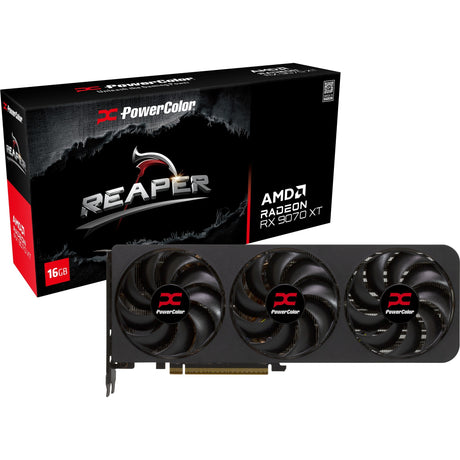 Karta graficzna Powercolor Radeon RX 9070 XT Reaper 16 GB GDDR6 (czarna, RDNA4, GDDR6, 3x Display Port, 1x HDMI)