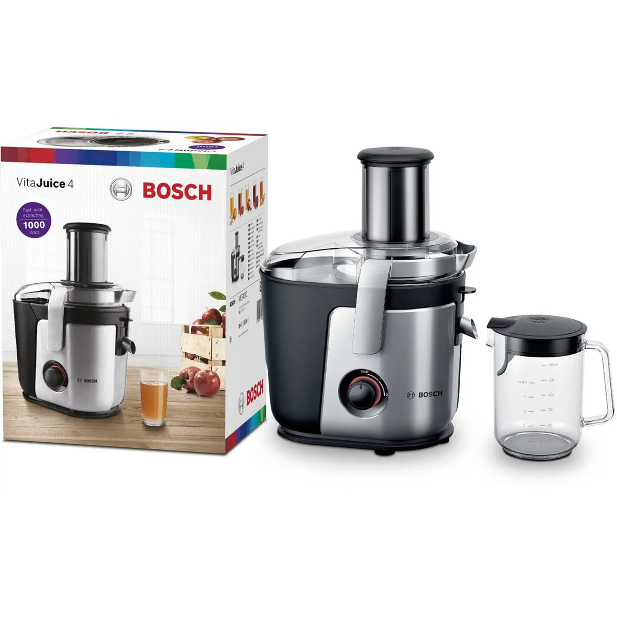 Sokowirówka Bosch vitajuice 4 1000 w (srebrno-czarna)