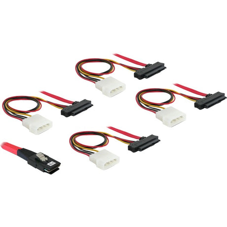 Delock adapter mini SAS 36-pinowy > 4x 29-pinowy adapter SAS (czerwony, 0,5 metra)