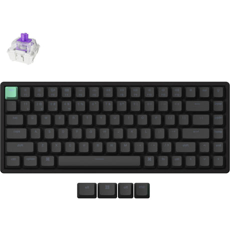 Keychron k2 he-j1 wersja standardowa klawiatura mechaniczna rgb (czarna, układ amerykański (qwerty), mgławica magnetyczna gateron z podwójną szyną, 75%, rgb, osa double-shot pbt, hot swap, 2.4ghz | bluetooth 5.2 | usb-c)