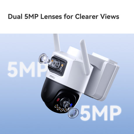 Kamera zewnętrzna Imou Aov z podwójnym obiektywem 5mp+5mp (biała, 3k, 4G LTE, WiFi 6, panel słoneczny)