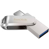 Luksusowa pamięć USB Sandisk Ultra Dual Drive 128 GB (srebrna, USB-A 3.2 gen. 1, USB-C 3.2 gen. 1)
