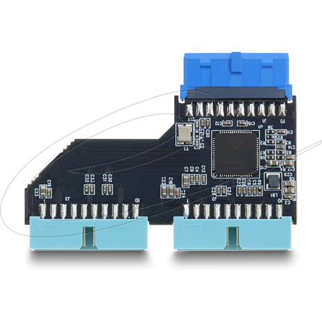 Delock Koncentrator USB 5 Gbps z 20-pinową listwą żeńską na 2 x USB 5 Gbps z 20-pinową listwą, męski adapter (niebieski)