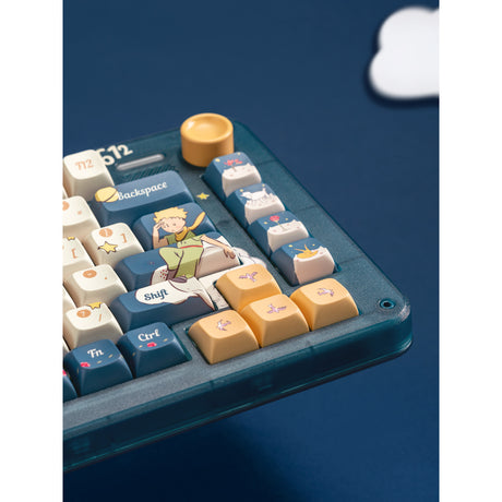 Iqunix Zx75 Sky Meet bezprzewodowa klawiatura mechaniczna (niebieska, układ amerykański (qwerty), gateron czerwony, 75%, diody rgb, możliwość wymiany podczas pracy, podwójny strzał pbt, 2,4 GHz | bluetooth 5.1 | usb-c)