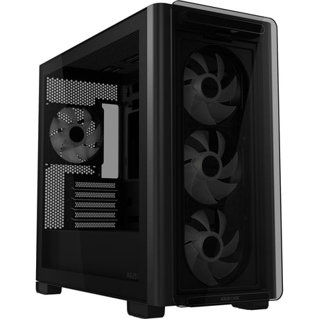 Obudowa Asus a23 plus mini tower (czarna | 2x USB-A | 1x USB-C | RGB | szkło hartowane)