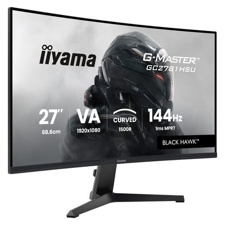 Iiyama G-Master Black Hawk G2471HS-B1 27 zakrzywiony monitor do gier (czarny, HDMI, DisplayPort, 2x USB, 144 Hz)