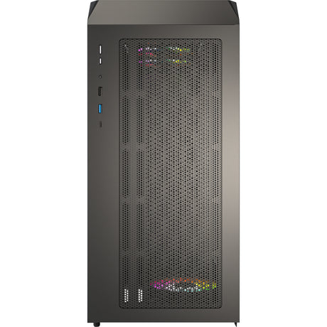 Obudowa midi tower Montech x5m (czarna | 2x USB-A | 1x USB-C | RGB | szkło hartowane)