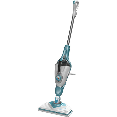 Mop parowy Black+decker bhsm1610dsm 1600 W ze steamitt, stopką delta i 15 akcesoriami do odkurzacza parowego (biały niebiesko-szary)
