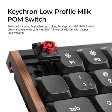 Keychron k3 ultra 8k wireless custom mechanical keyboard (zwart, us lay-out (qwerty), milk pom brown, 75%, rgb leds, lsa double-shot pbt, usb-c | 2.4 ghz | bluetooth 5.2)