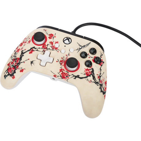 Kontroler Powera Advantage z kablem do konsoli Xbox x|s - nirwana wojownika (magnolia white, xbox series x|s, xbox one, PC)