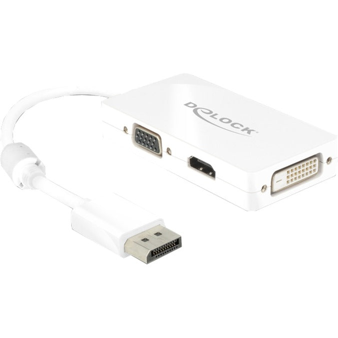 Delock adapter displayport > vga hdmi dvi (biały, 0,16 m)