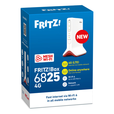 Fritz! pudełko 6825 edycja 4g międzynarodowy router WLAN LTE (biały czerwony, siatka Wi-Fi, 4g 3g)