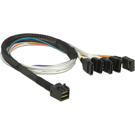 Delock Kabel mini SAS HD SFF-8643 > 4 x SATA 7 pin, kabel 0,5 m (83315, + taśma boczna)
