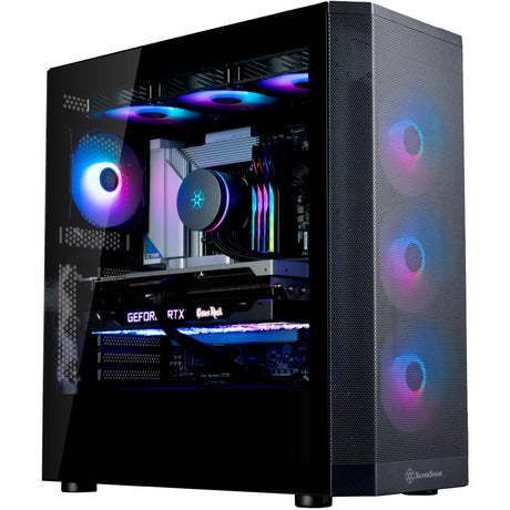 Obudowa Silverstone Fara 514x Midi Tower (czarna | 2x USB-A | 1x USB-C | RGB | szkło hartowane)
