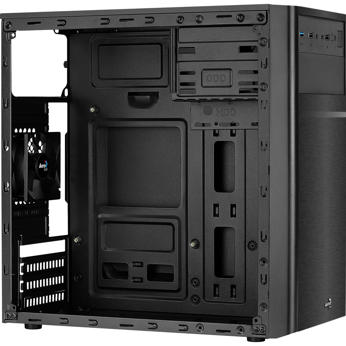 Obudowa typu mini tower Aerocool CS-103 (czarna | 3x USB-A)