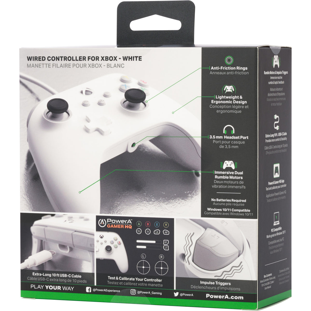 Powera xbox wired controller white (wit, xbox series x|s, xbox one, windows)