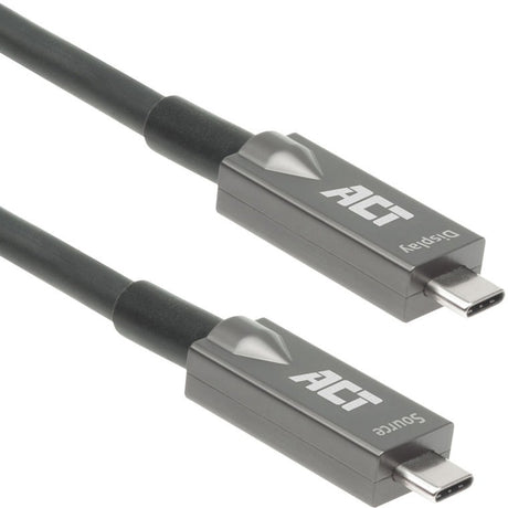 Aktywny kabel optyczny (AOC) USB-C 3.2 gen2 (AOC) (szary czarny, 5 metrów)