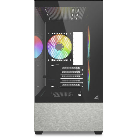 Obudowa mini tower Sharkoon mk7 argb (czarna | 2x USB-A | 1x USB-C | RGB | szkło hartowane)