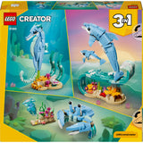 Lego® Creator Zwierzęta morskie 3 w 1: piękne delfiny - przebuduj na konika morskiego lub kraba - 31385