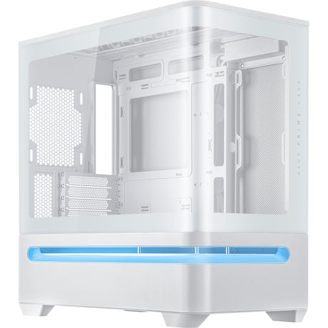 Obudowa Midi Tower Asus Prime Ap202 (biała | 2x USB-A | 1x USB-C | RGB | Szkło hartowane)