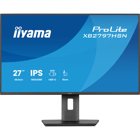Monitor Iiyama prolite xb2797hsn-b1 27 (czarny, 100 Hz, HDMI, DisplayPort, USB-C, LAN, audio)