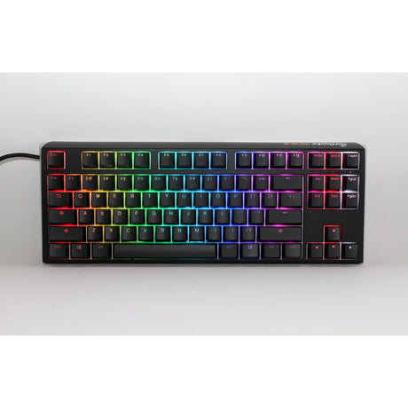 Klawiatura mechaniczna Ducky one 3 classic tkl rgb (czarna, układ us (qwerty), wiśnia mx speed srebrna, 80% (tkl), diody rgb, double-shot pbt, hot-swap, mechanika szarlatanu)