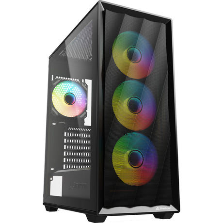 Obudowa Sharkoon VK4 ARGB Midi Tower (czarna | 2x USB-A | RGB | szkło hartowane)