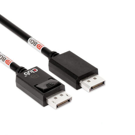 Kabel z certyfikatem Club 3D DisplayPort 2.1 Vesa DP80 męsko-męski (czarny, 1,6 m, 8K 240 Hz, 10 K 60 Hz, 80 Gb/s)