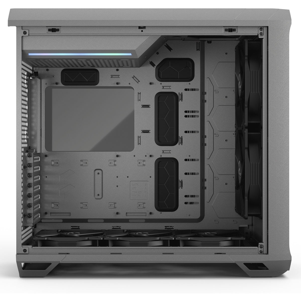 Fractal design torrent grey tg jasna odcień obudowy midi tower (szary | 2x USB-A | 1x USB-C | szkło hartowane)