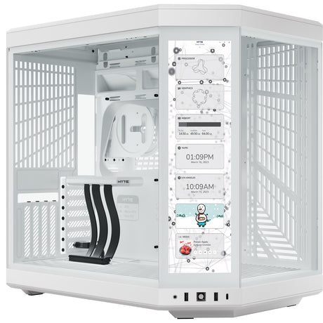 Hyte y70 touch nieskończona obudowa midi tower (biała | 2x USB-A | 1x USB-C | szkło hartowane)