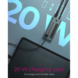 Icy box 7-portowy koncentrator USB-C 3.2 gen 2 (niebiesko-szary)