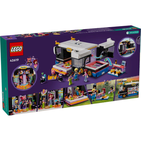Lego friends — zabawka konstrukcyjna autobusu wycieczkowego z gwiazdami popu (42619)