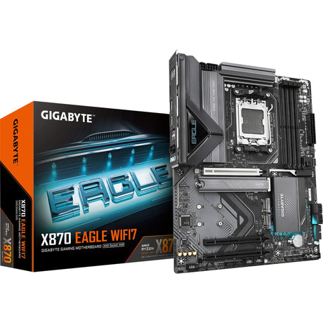 Płyta główna Gigabyte x870 eagle wifi7 z gniazdem am5 (czarno-szara, raid, 2,5 gb-lan, wi-fi 7, bt, dźwięk, atx)