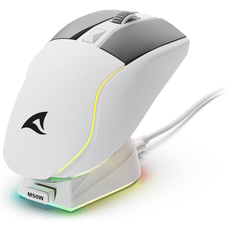 Mysz do gier Sharkoon Skiller sgm50w (biała, 400 - 6400 dpi, diody LED rgb)